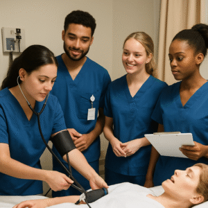 nursing students in clinical setting